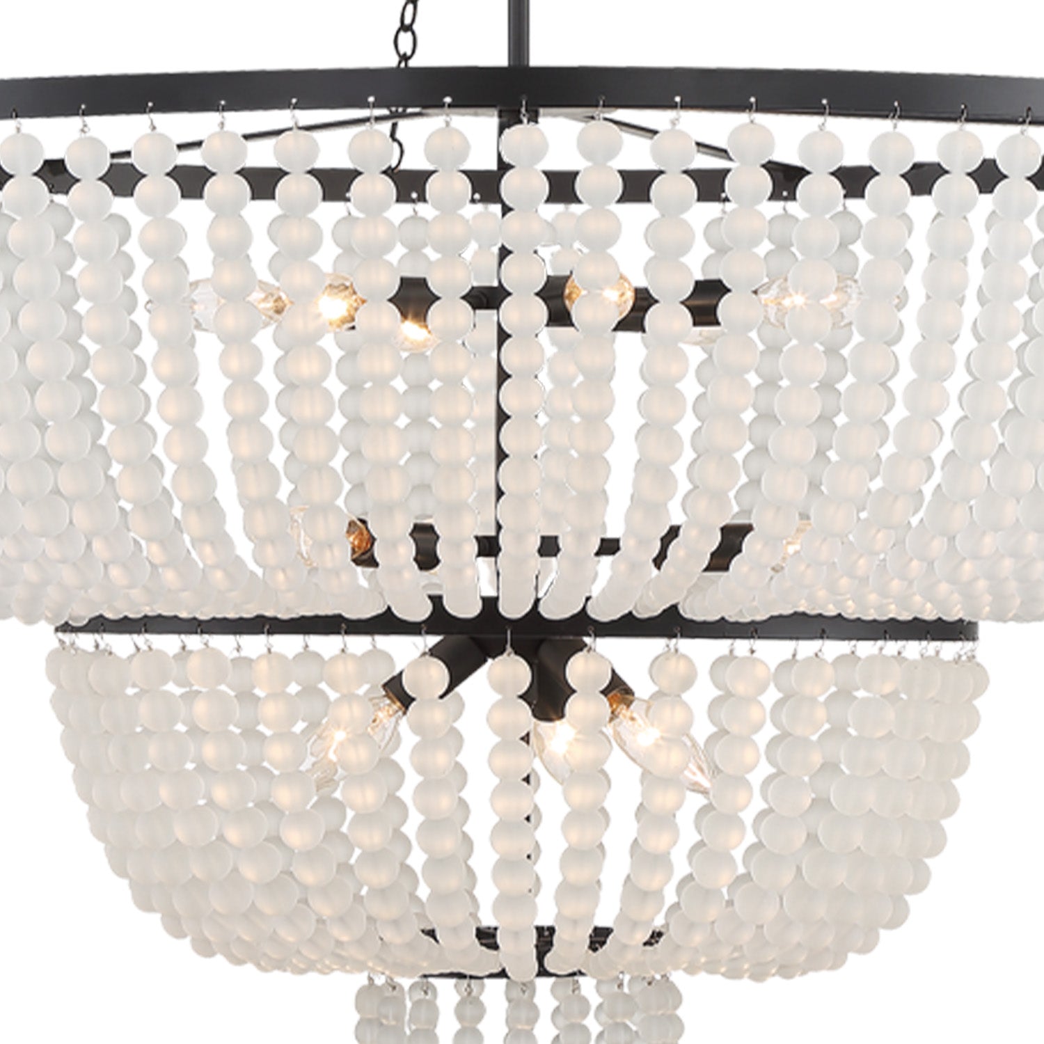 Crystorama Rylee 612-MK – 32 Inch – 12 Light – Chandelier – Matte Black – Damp Rated