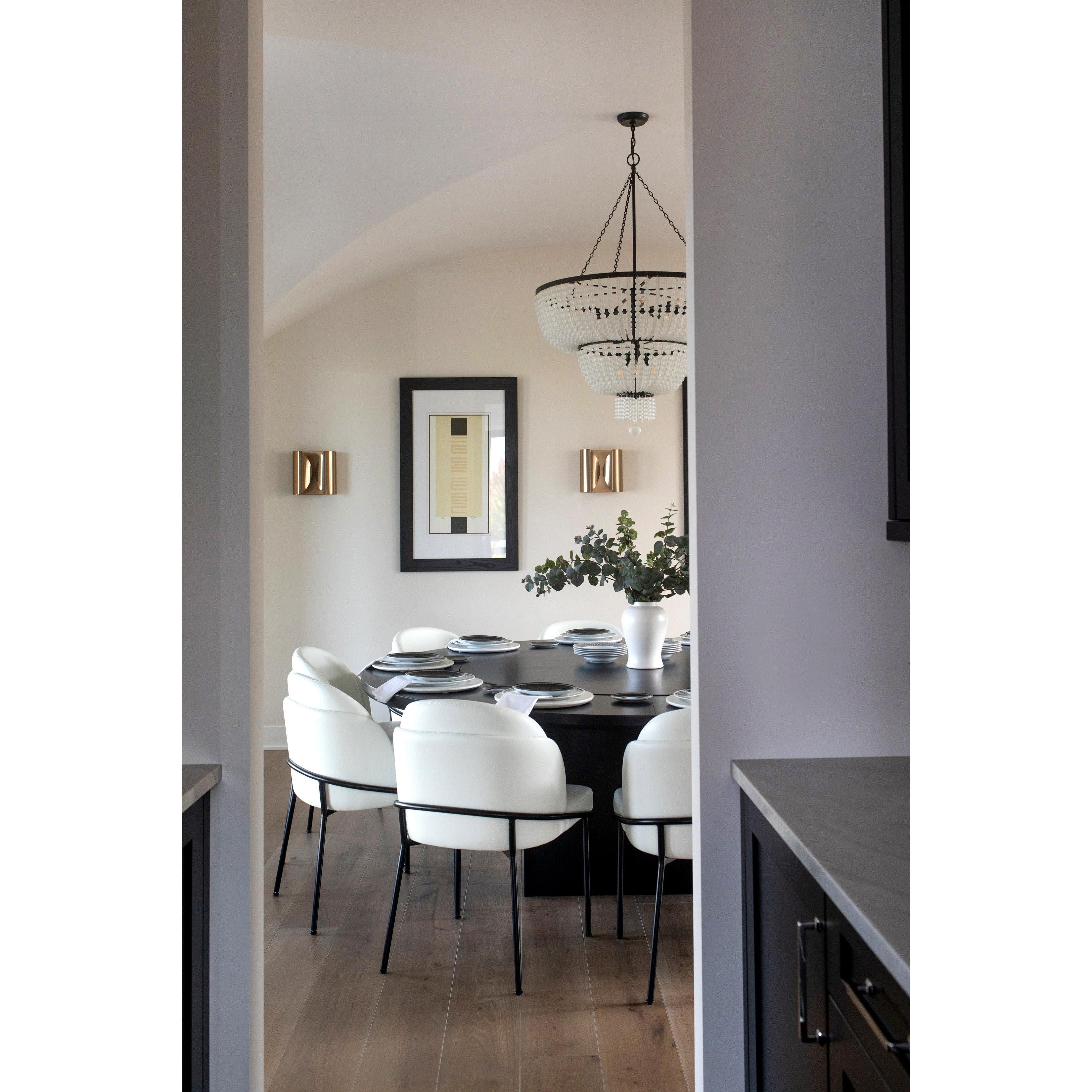 Crystorama Rylee 612-MK – 32 Inch – 12 Light – Chandelier – Matte Black – Damp Rated