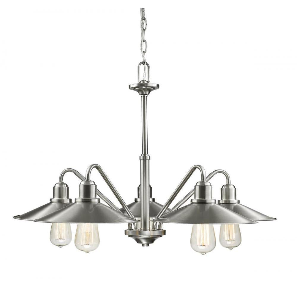 5 Light Chandelier-Brushed Nickel