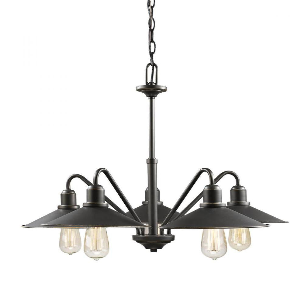 5 Light Chandelier-Olde Bronze