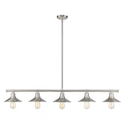 5 Light Linear Chandelier-Brushed Nickel