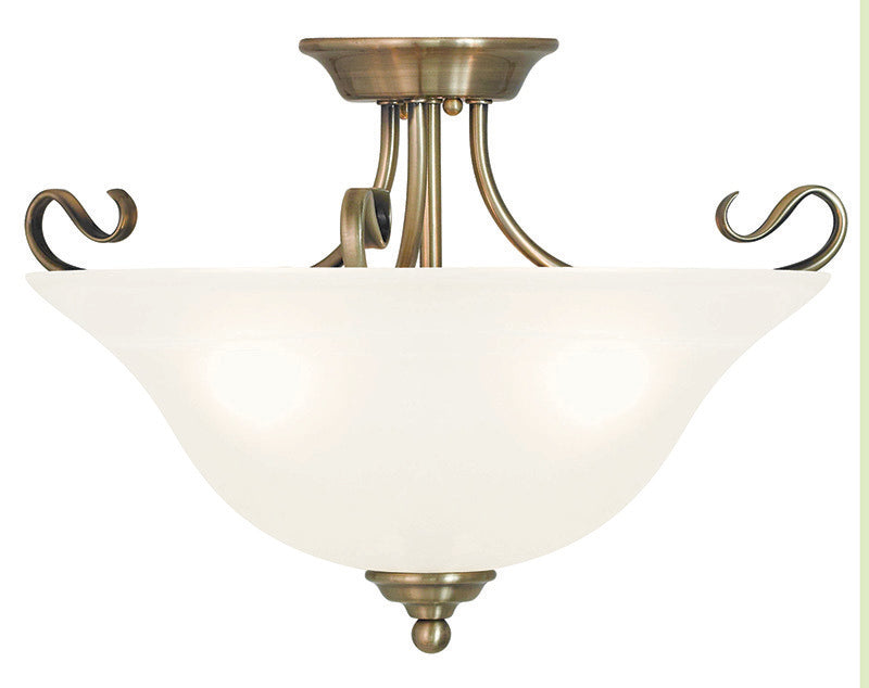 Livex Lighting CORONADO 6130-01 Flush Mount Transitional - Antique Brass