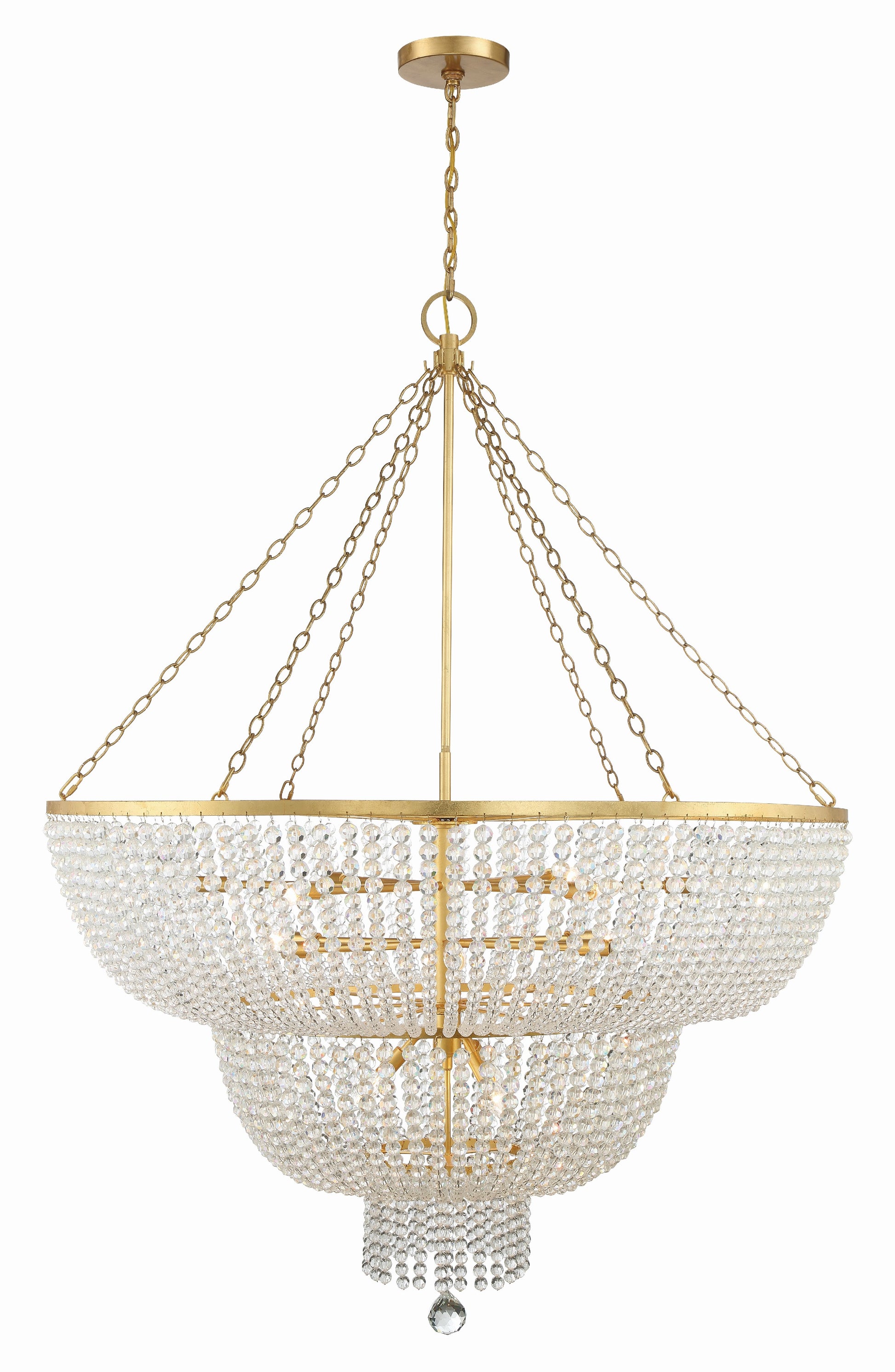 Crystorama Rylee 614-GA – 48.5 Inch – 15 Light – Chandelier – Antique Gold – Damp Rated