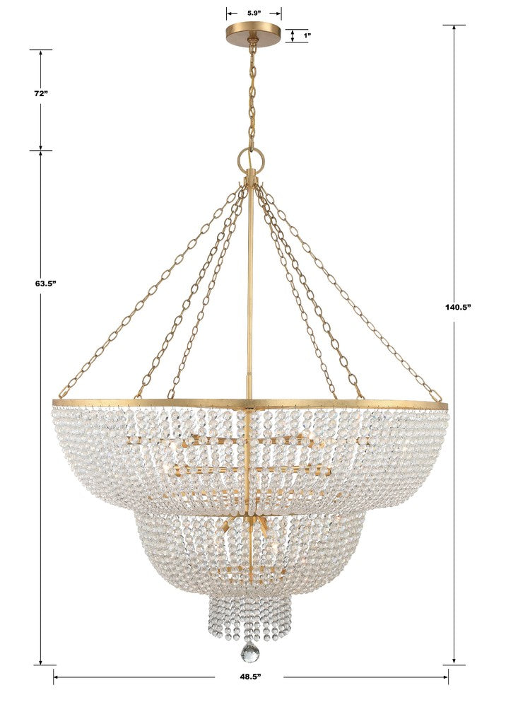 Crystorama RYLEE 614-GA Chandelier Americana - Antique Gold