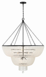 Crystorama Rylee 614-MK – 48.5 Inch – 15 Light – Chandelier – Matte Black – Damp Rated