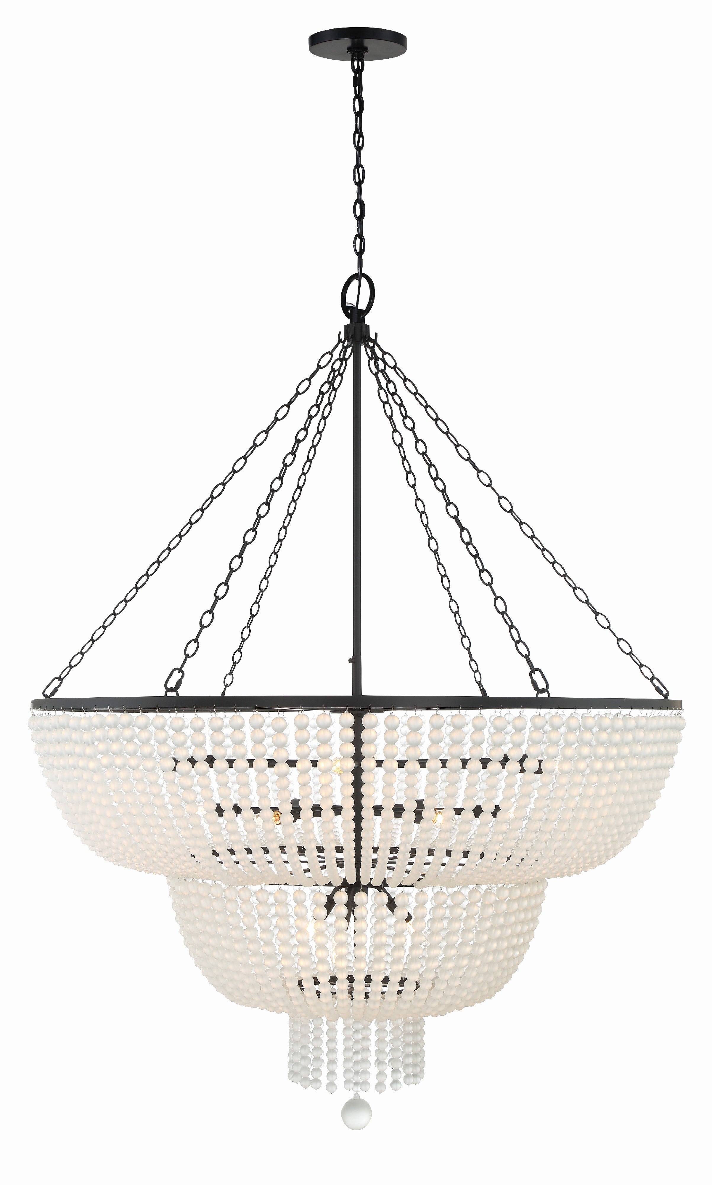 Crystorama Rylee 614-MK – 48.5 Inch – 15 Light – Chandelier – Matte Black – Damp Rated