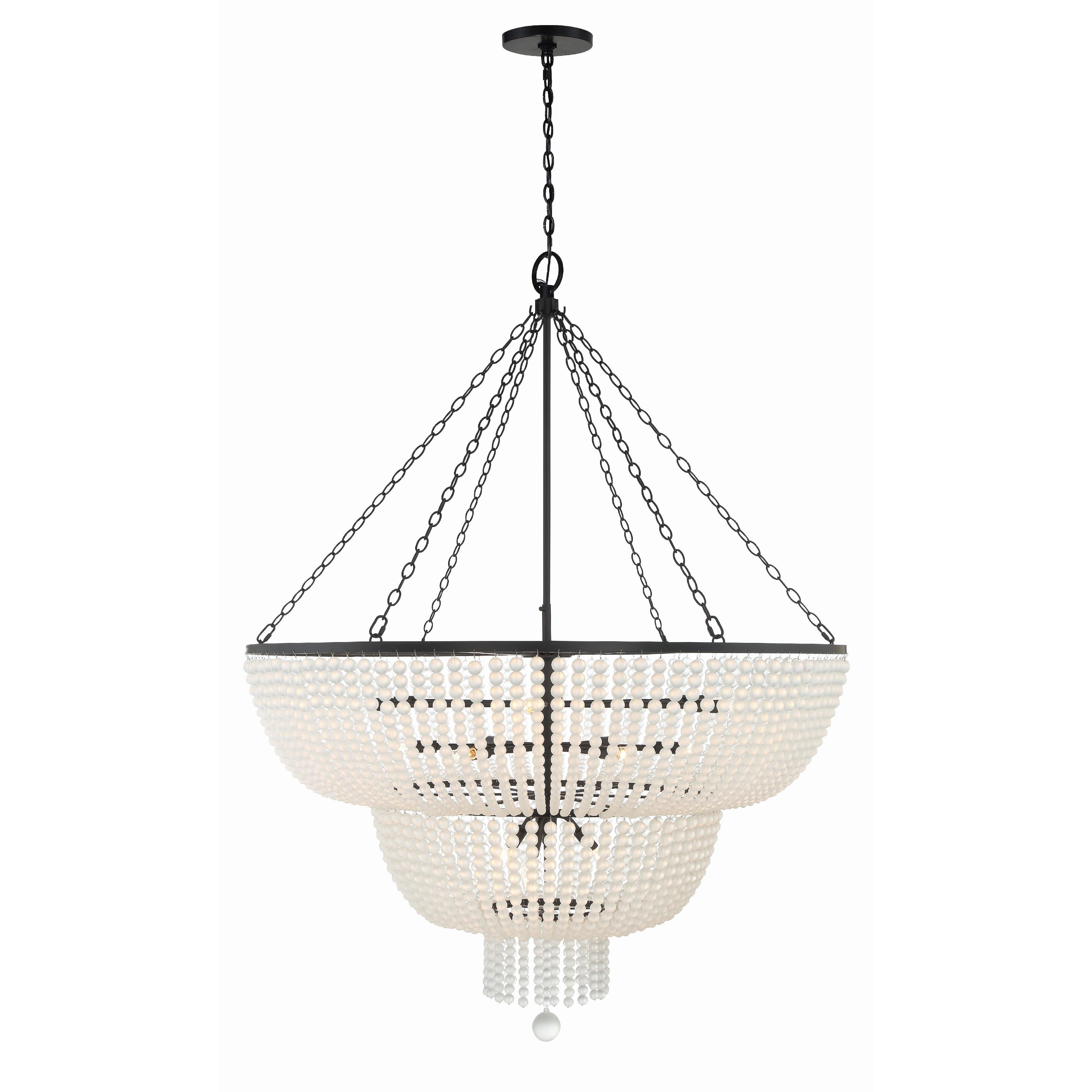 Crystorama Rylee 614-MK – 48.5 Inch – 15 Light – Chandelier – Matte Black – Damp Rated