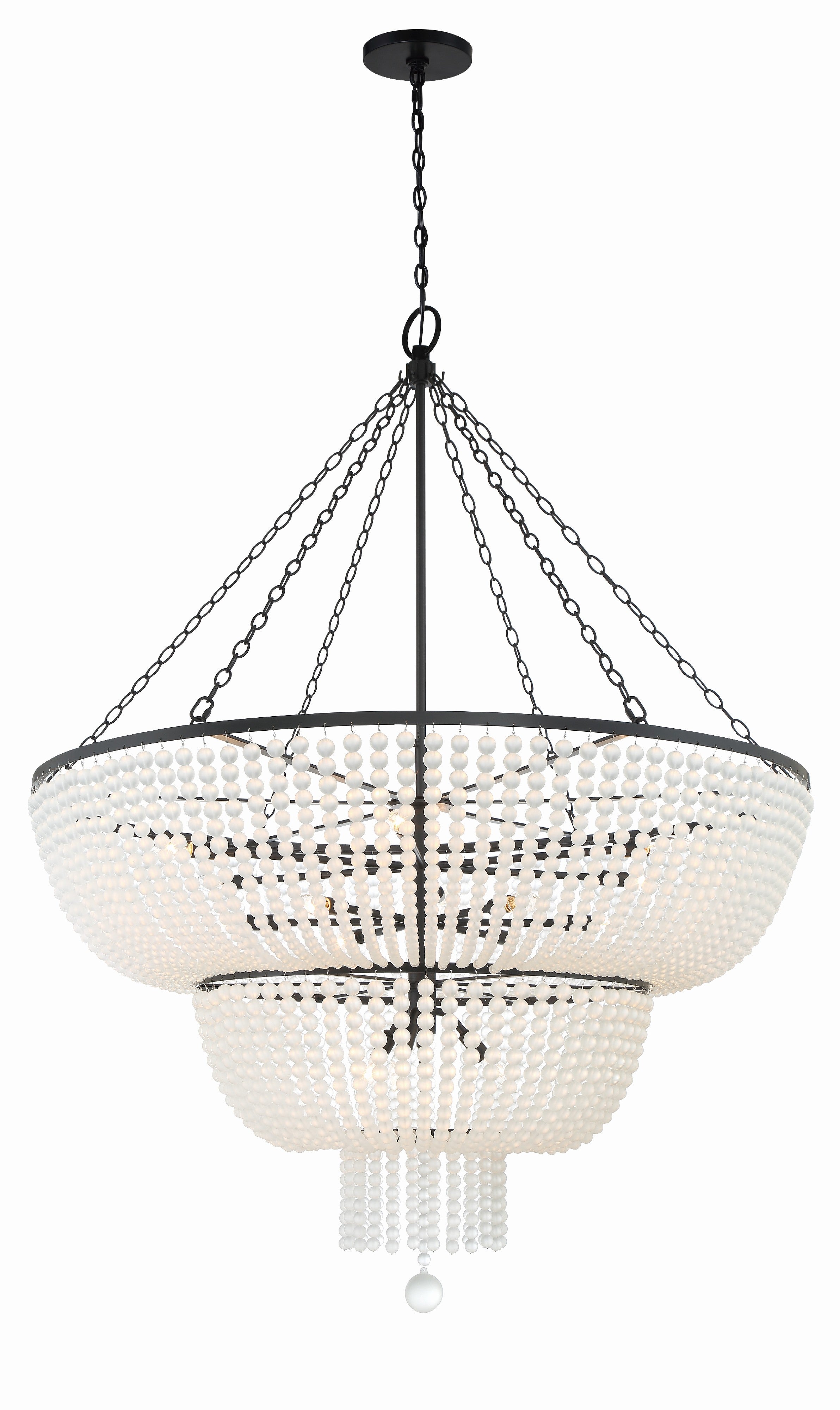Crystorama Rylee 614-MK – 48.5 Inch – 15 Light – Chandelier – Matte Black – Damp Rated