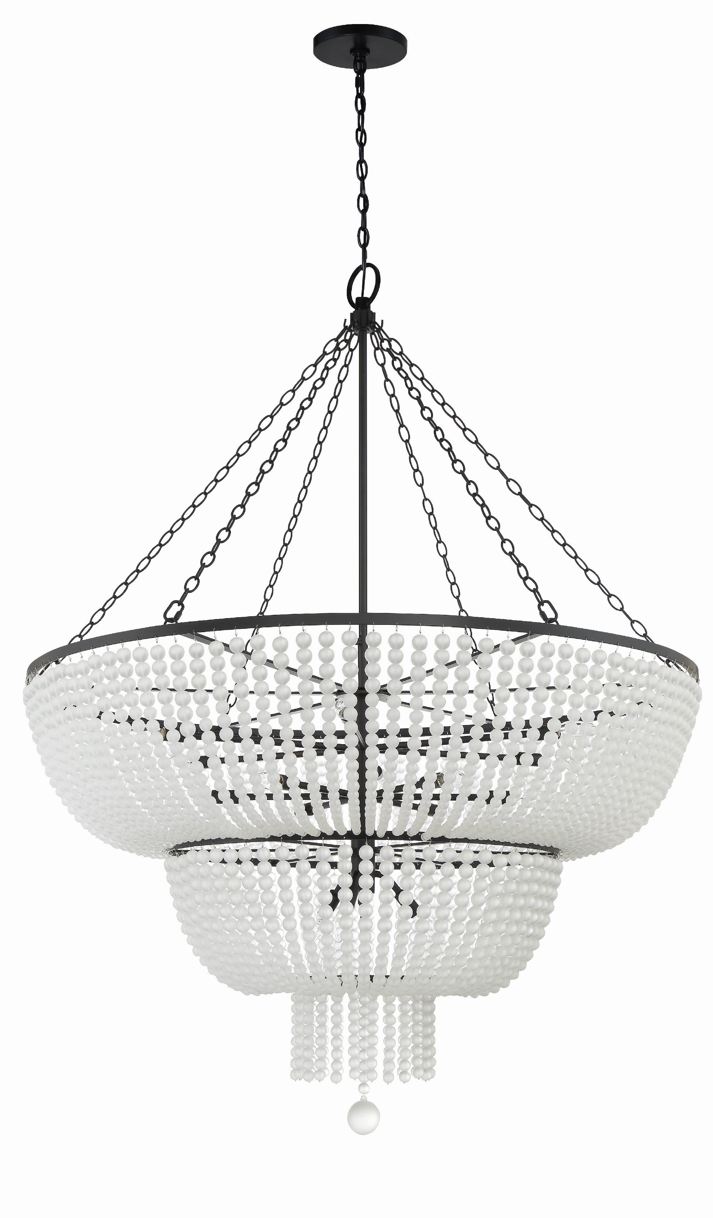Crystorama Rylee 614-MK – 48.5 Inch – 15 Light – Chandelier – Matte Black – Damp Rated