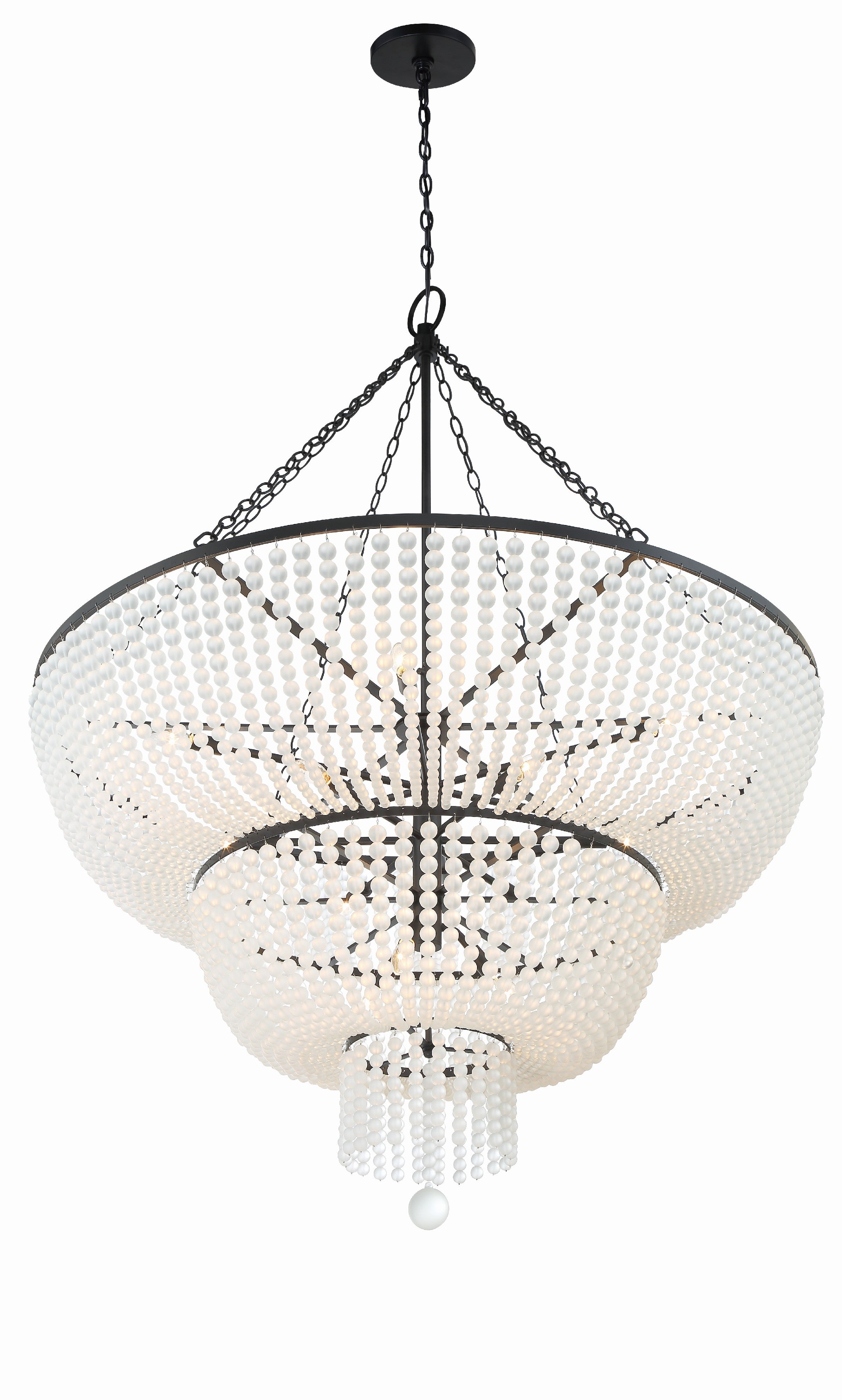 Crystorama Rylee 614-MK – 48.5 Inch – 15 Light – Chandelier – Matte Black – Damp Rated
