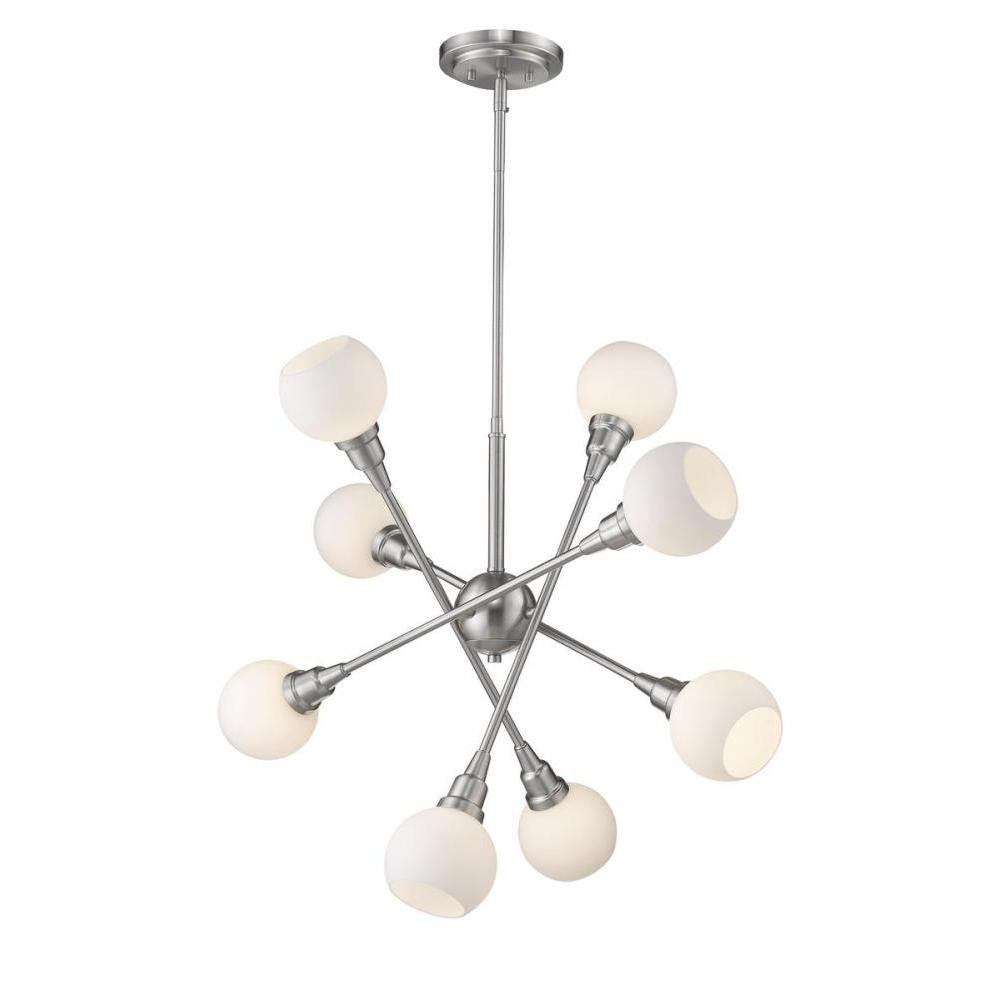8 Light Chandelier-Matte Opal