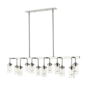 12 Light Linear Chandelier-Clear