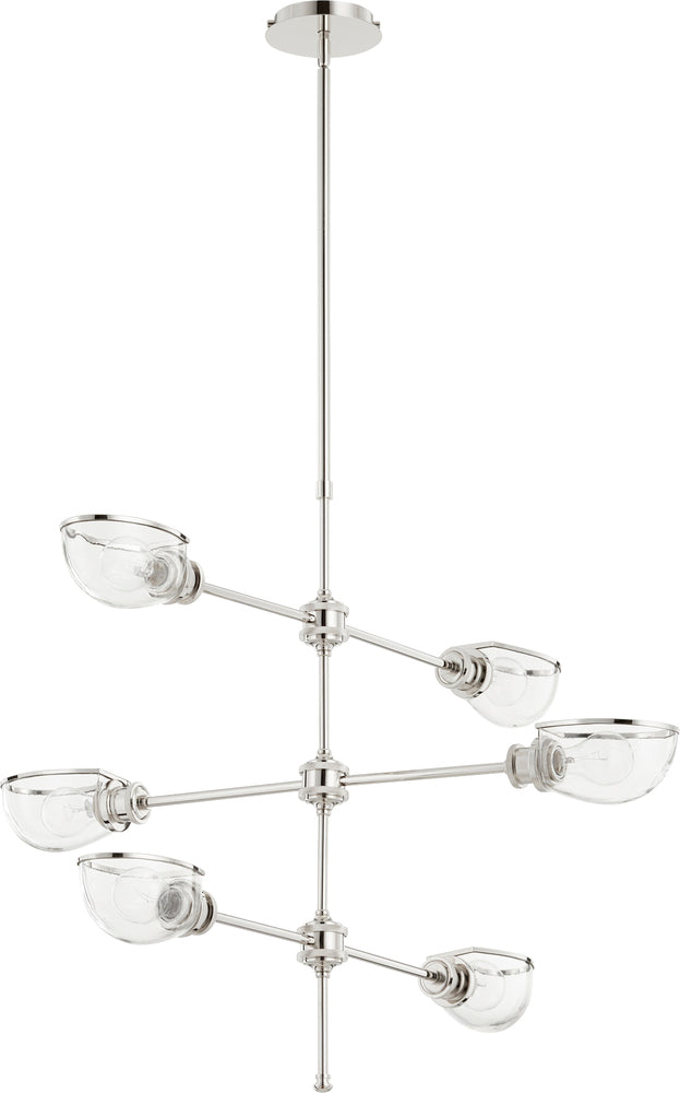 Quorum Lighting MENLO 617-6-62 Chandelier Contemporary - Polished Nickel