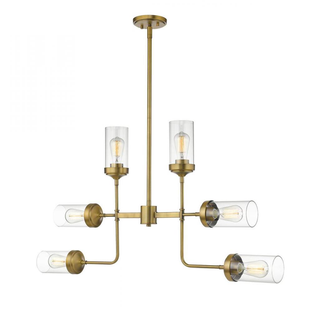6 Light Chandelier-Clear