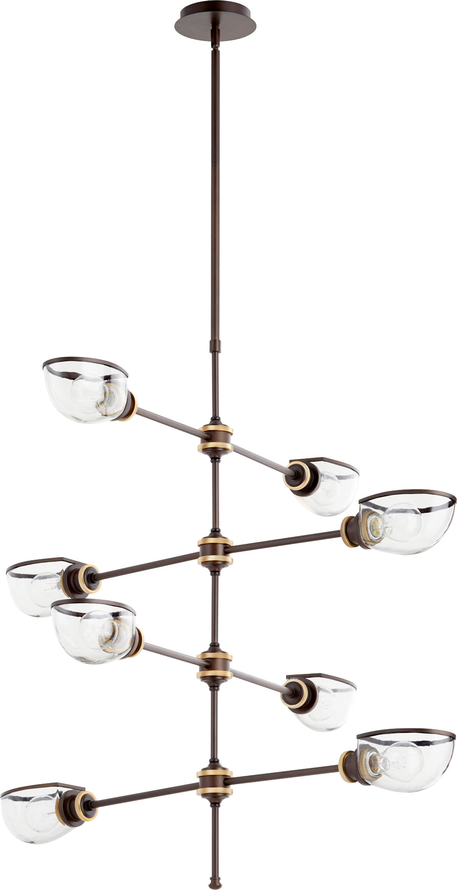 Quorum Lighting MENLO 617-8-8086 Chandelier Contemporary - Aged Brass Oiled Bronze