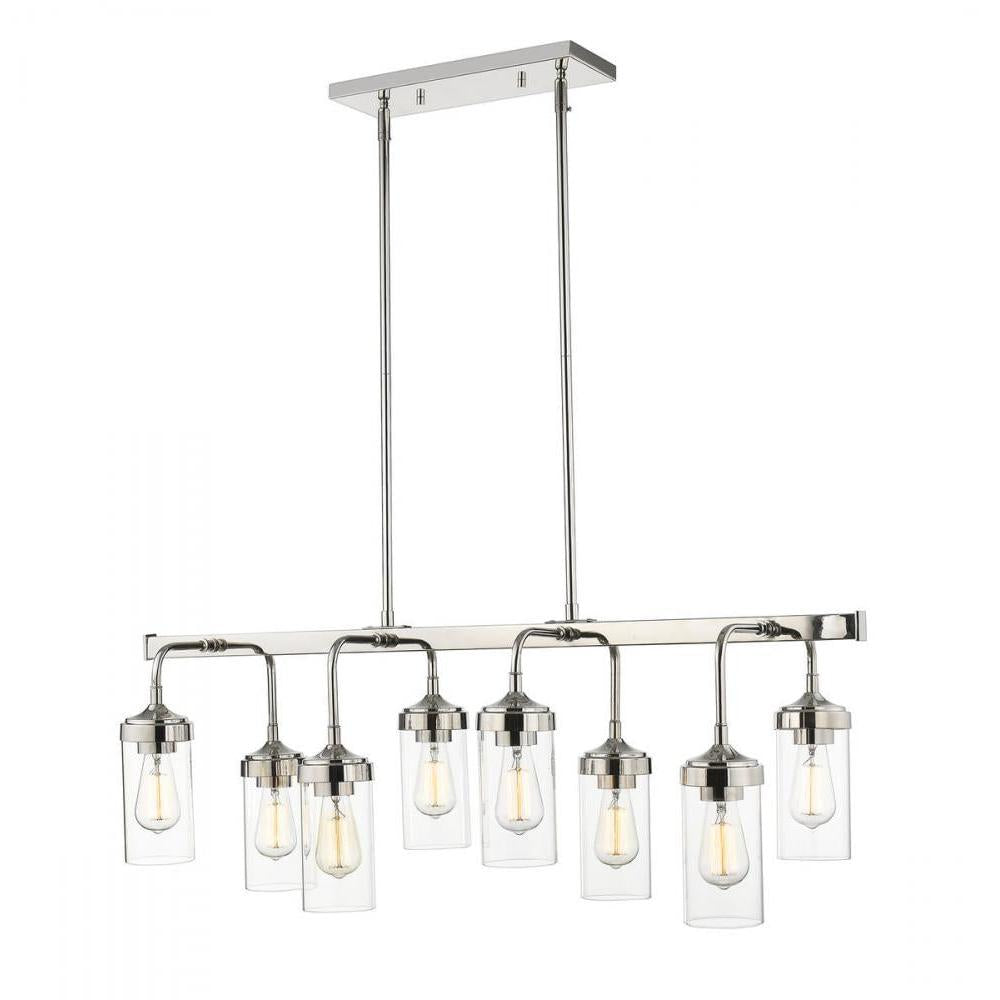 8 Light Linear Chandelier-Clear