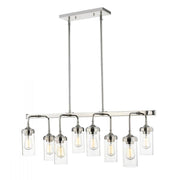 8 Light Linear Chandelier-Clear