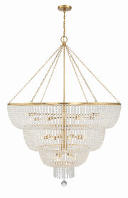 Crystorama Rylee 618-GA – 60 Inch – 24 Light – Chandelier – Antique Gold – Damp Rated