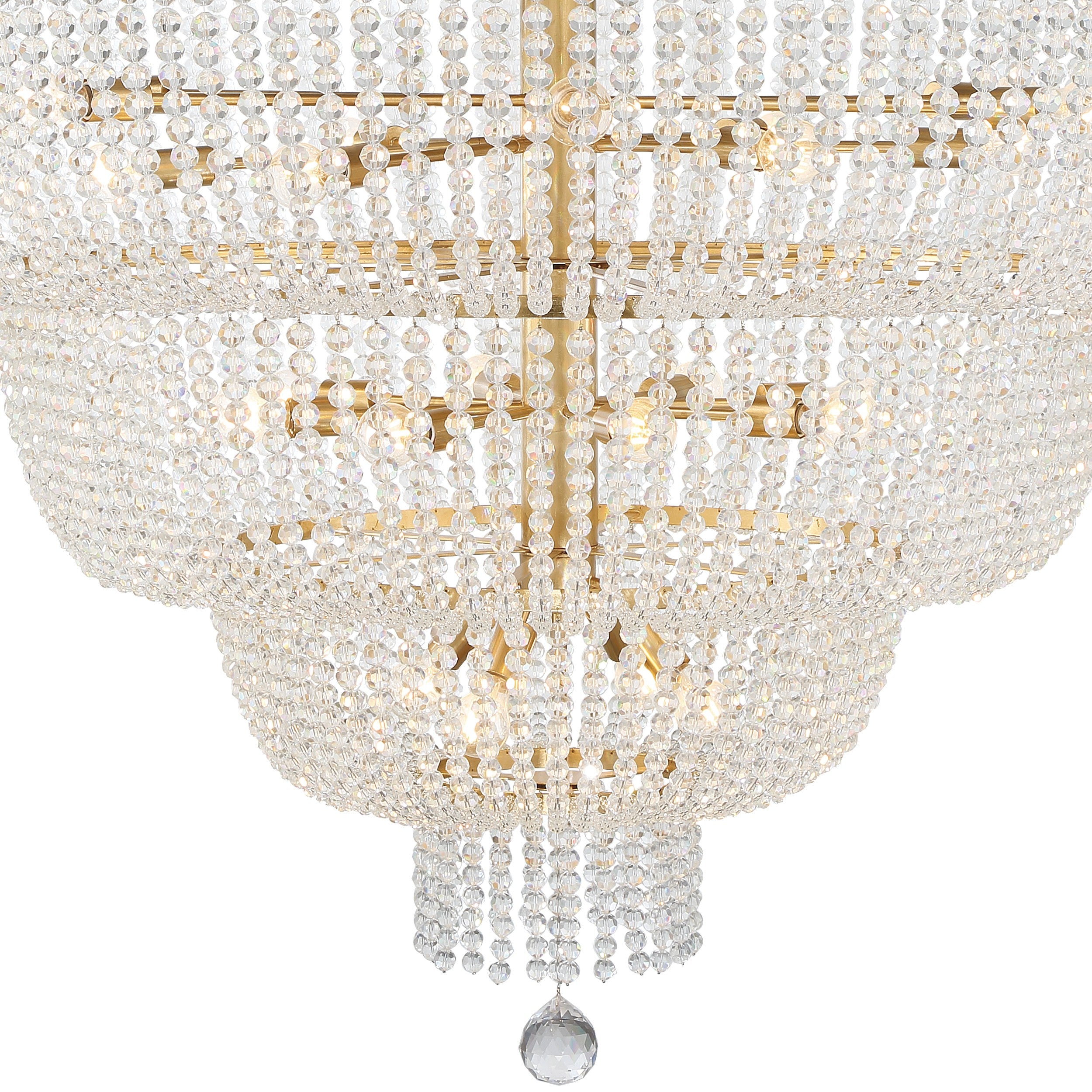 Crystorama Rylee 618-GA – 60 Inch – 24 Light – Chandelier – Antique Gold – Damp Rated