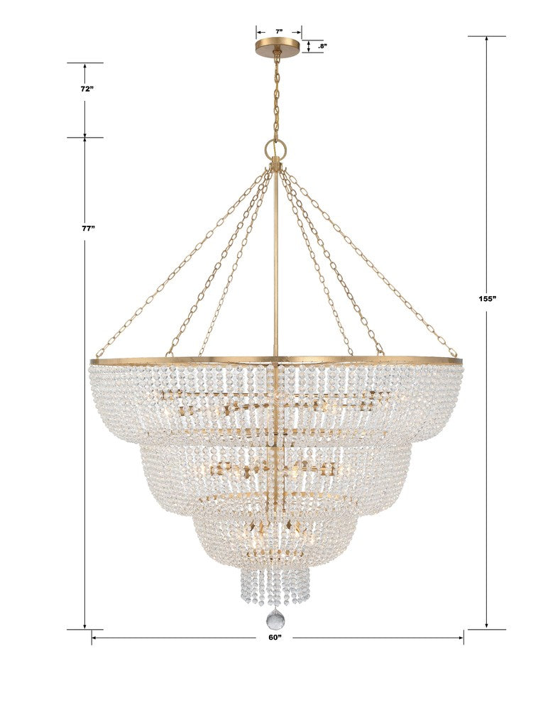 Crystorama RYLEE 618-GA Chandelier Americana - Antique Gold