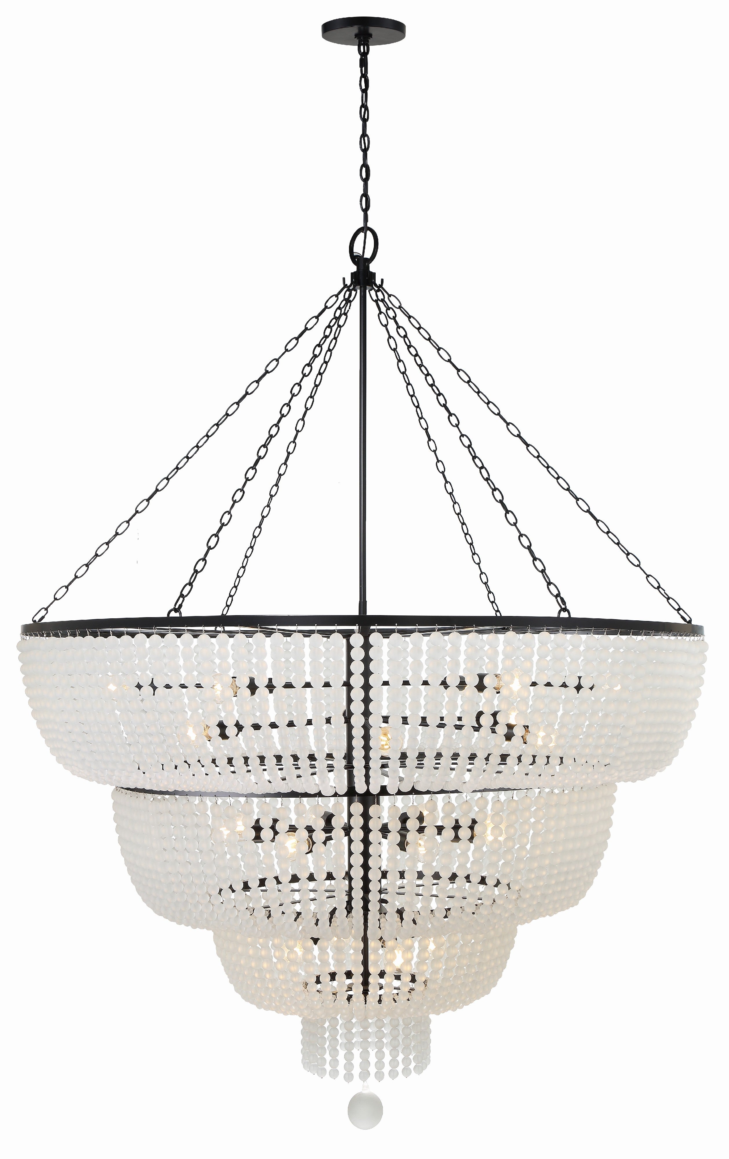Crystorama Rylee 618-MK – 60 Inch – 24 Light – Chandelier – Matte Black – Damp Rated