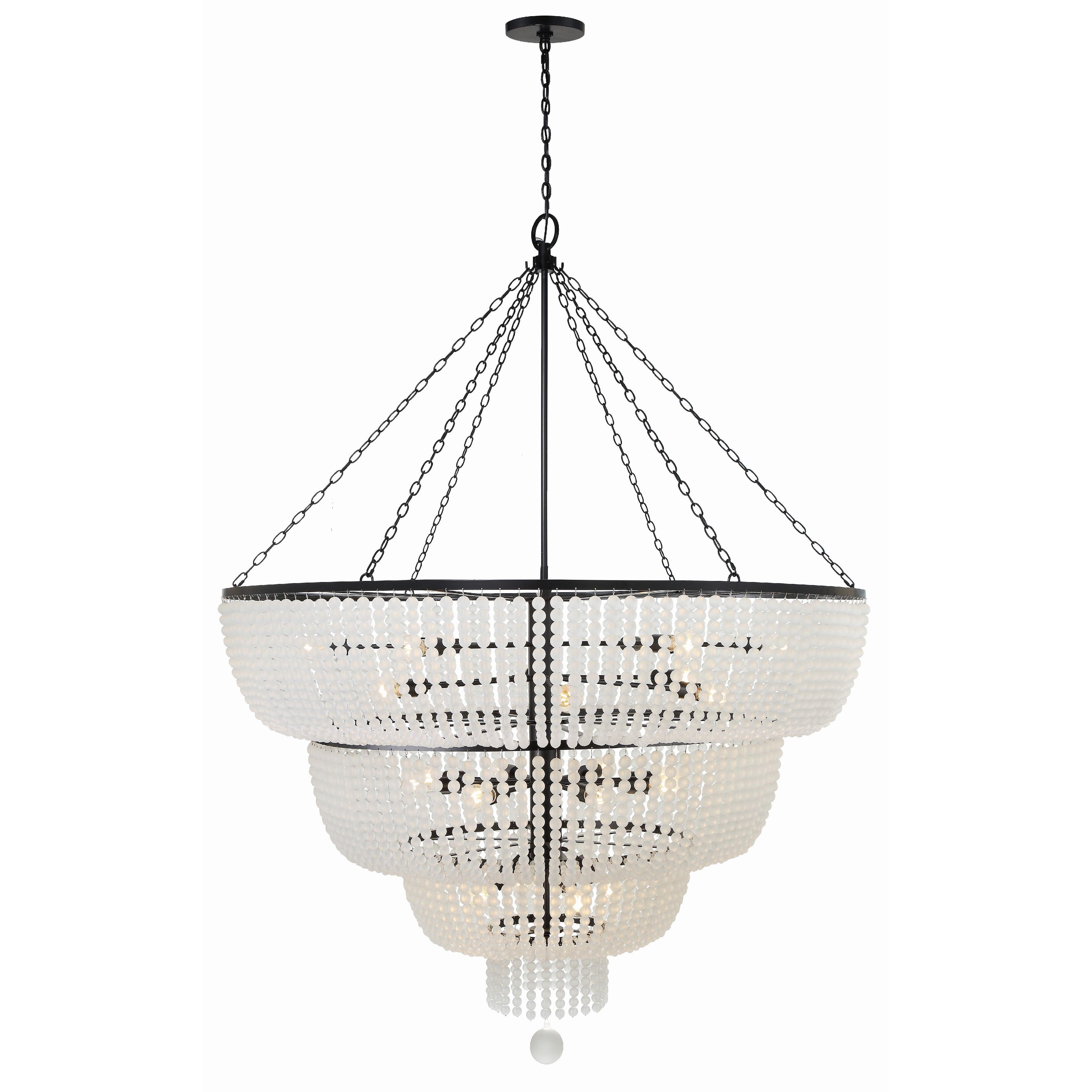 Crystorama Rylee 618-MK – 60 Inch – 24 Light – Chandelier – Matte Black – Damp Rated