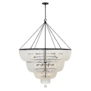 Crystorama Lighting 618-MK Rylee 24 Light Chandelier, UL Damp Rated, Matte Black