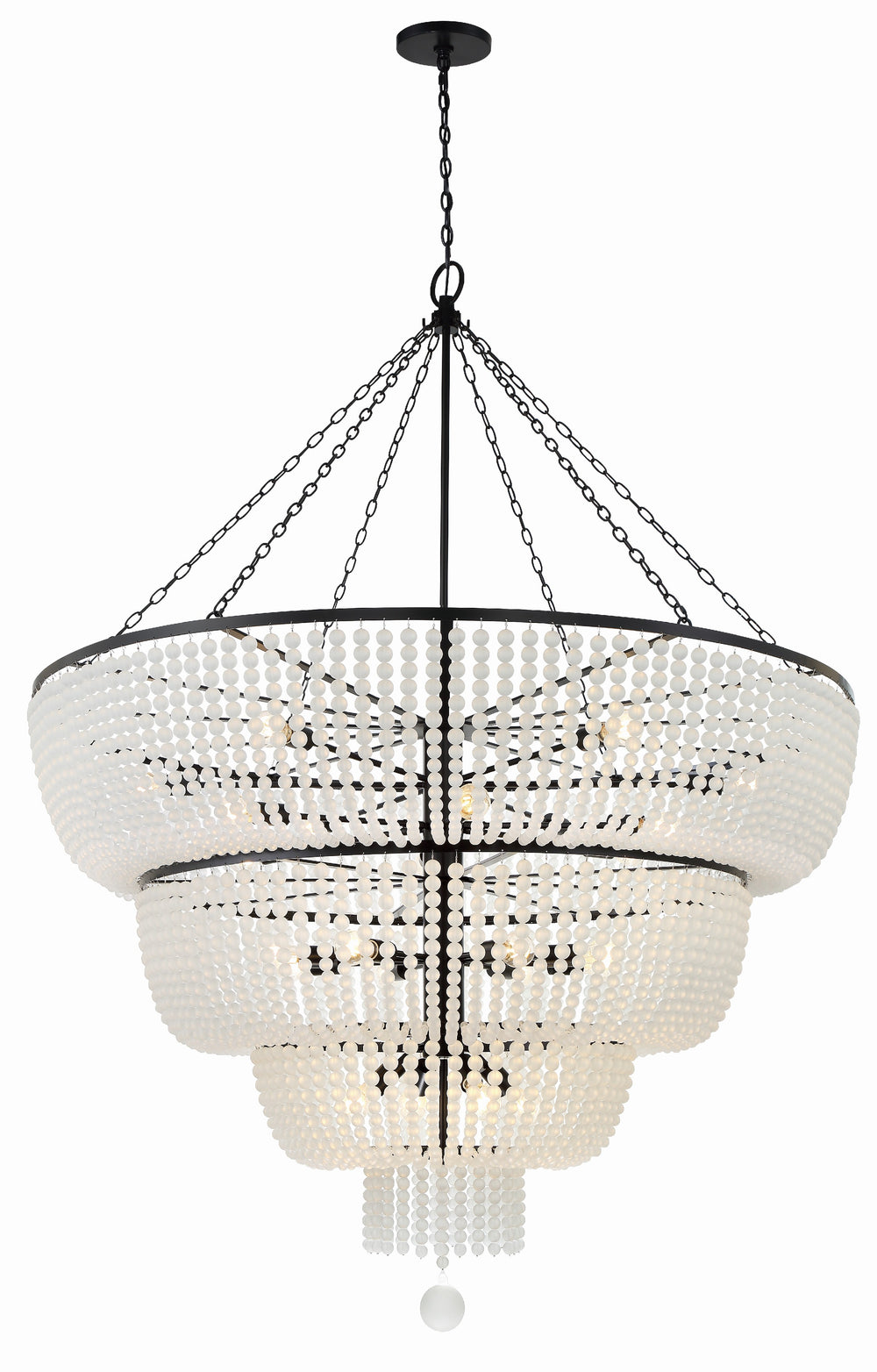 Crystorama Lighting 618-MK Rylee 24 Light Chandelier, UL Damp Rated, Matte Black