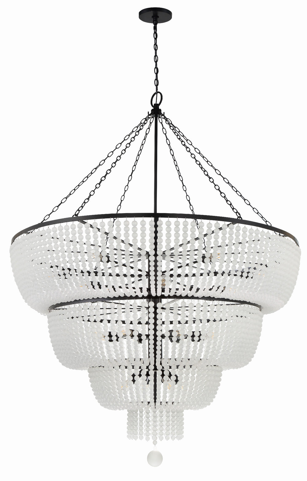 Crystorama Lighting 618-MK Rylee 24 Light Chandelier, UL Damp Rated, Matte Black
