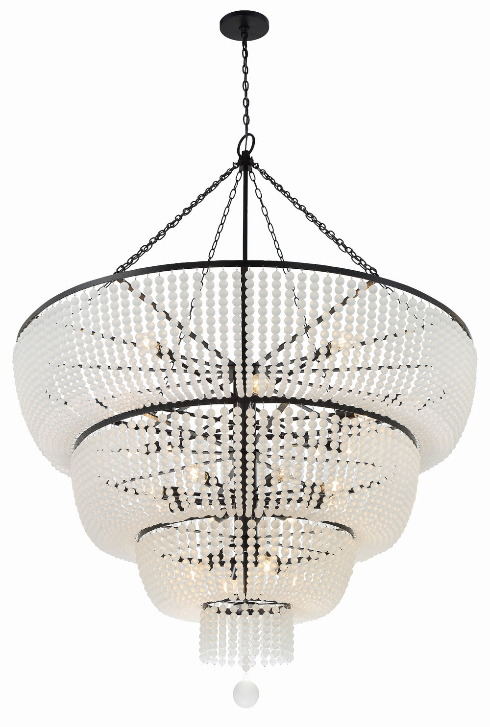 Crystorama Lighting 618-MK Rylee 24 Light Chandelier, UL Damp Rated, Matte Black