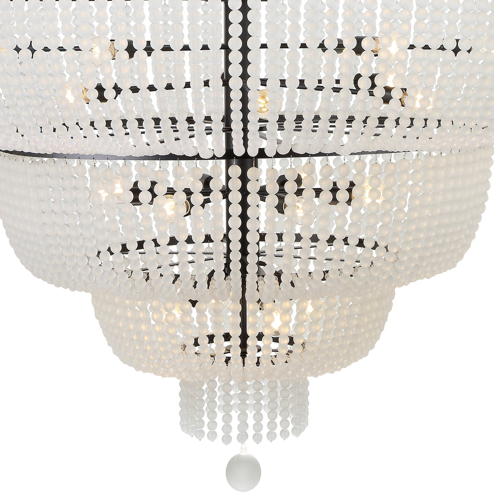 Crystorama Lighting 618-MK Rylee 24 Light Chandelier, UL Damp Rated, Matte Black