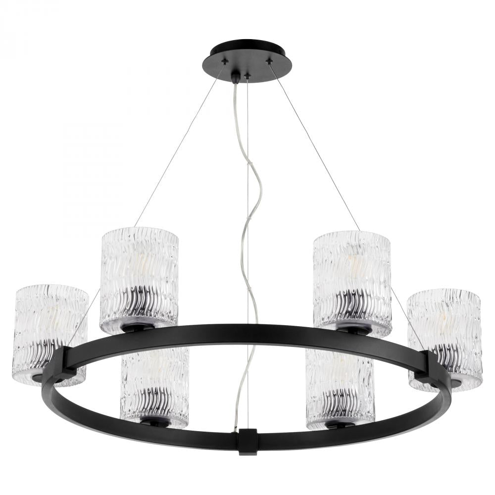 Quorum Lighting STADIUM 6184-6-69 Chandelier Contemporary - Textured Black