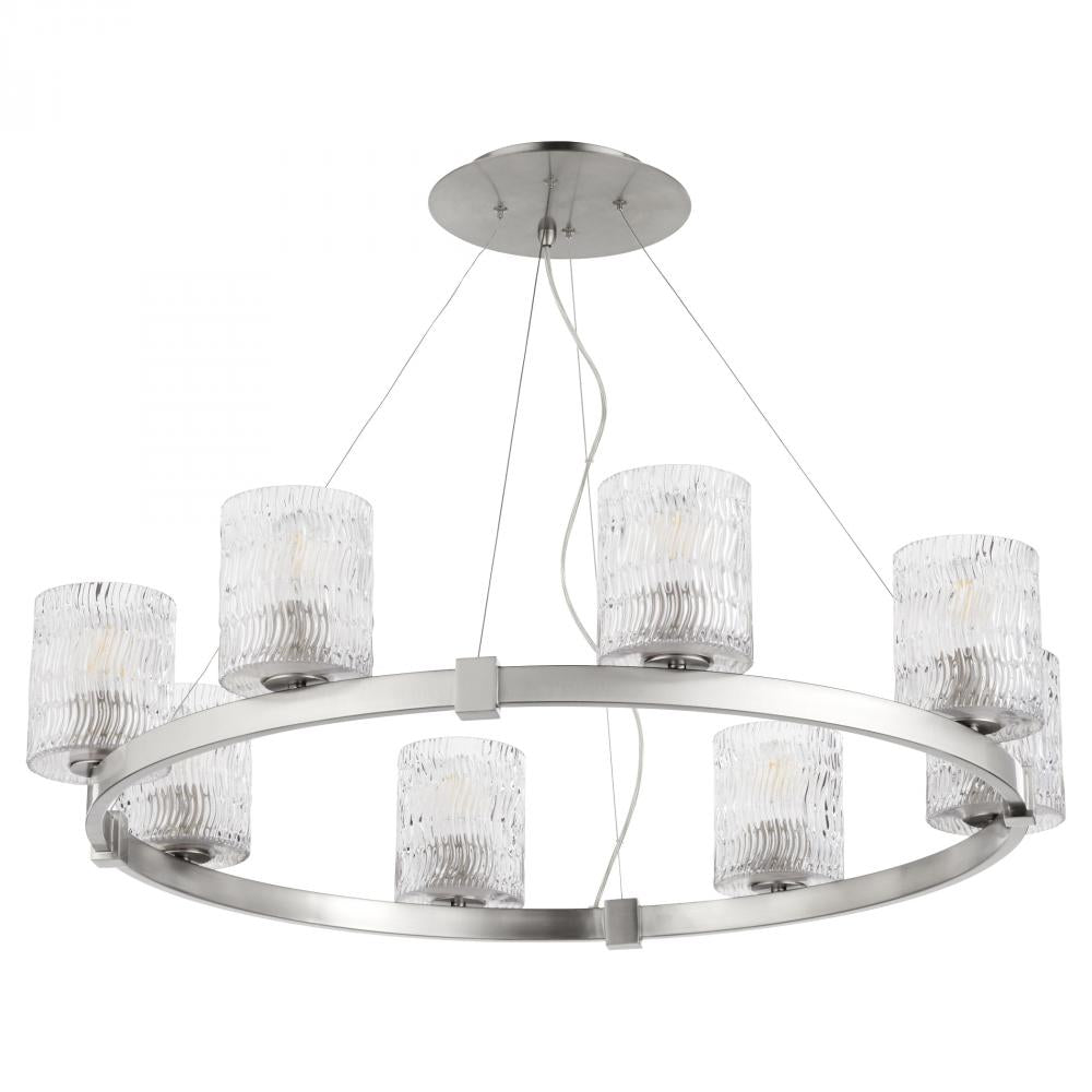 Quorum Lighting STADIUM 6184-8-65 Chandelier Contemporary - Satin Nickel