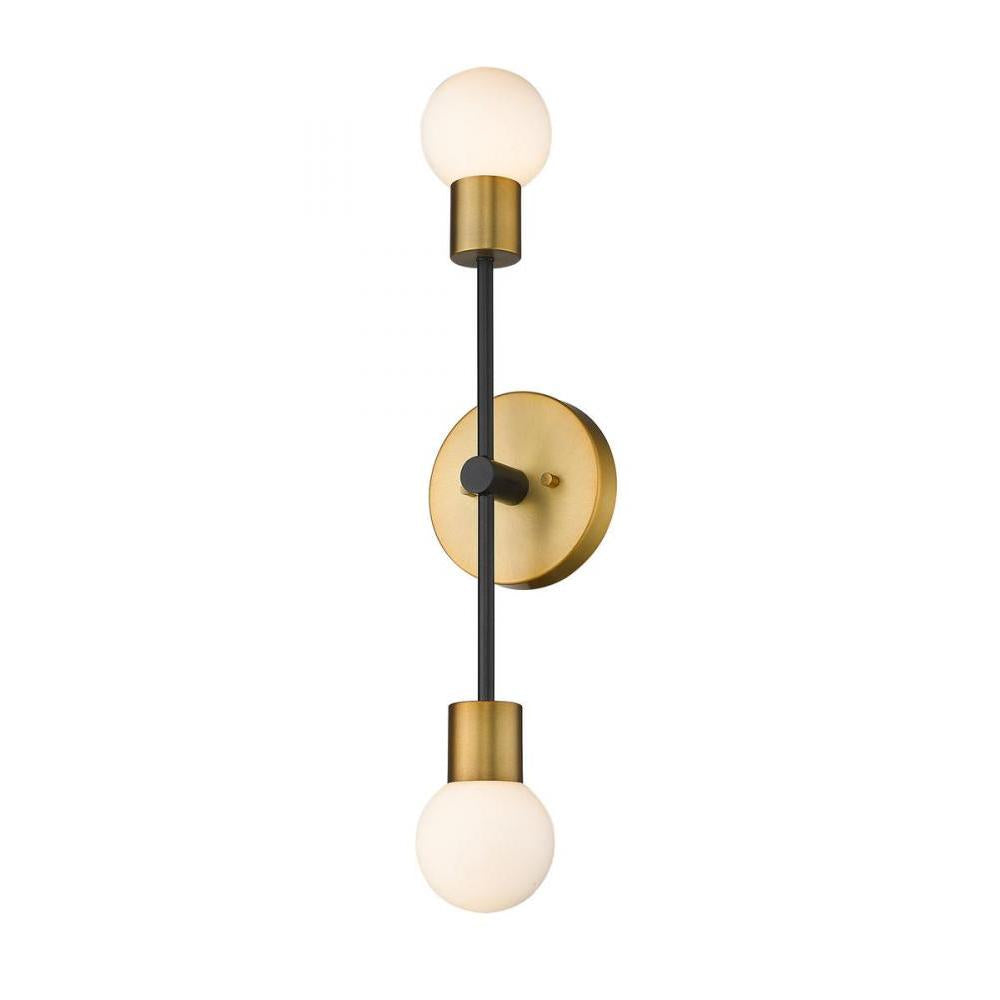 2 Light Wall Sconce-White Opal