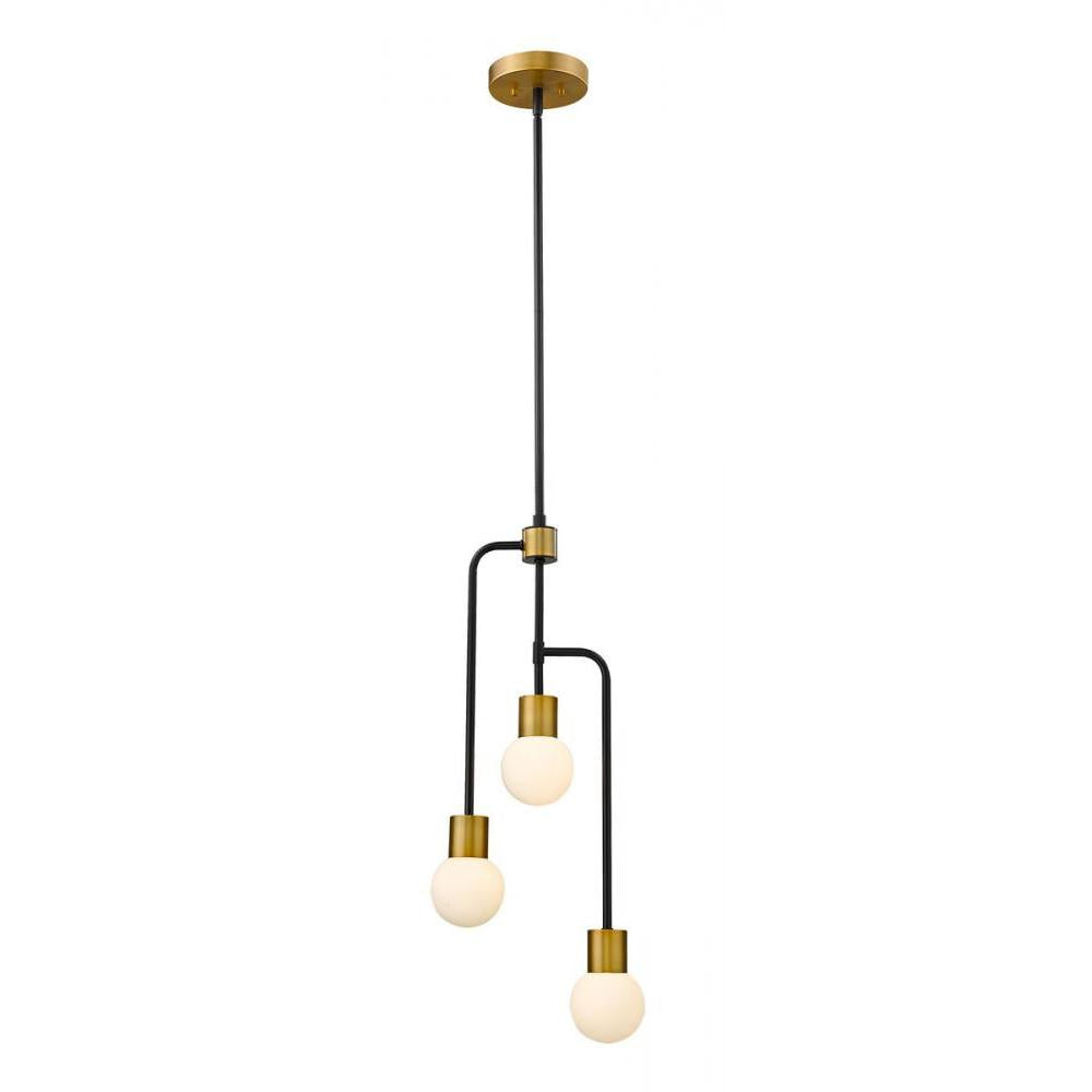3 Light Chandelier-White Opal
