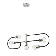 5 Light Linear Chandelier-Clear