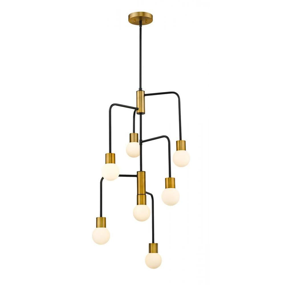 7 Light Chandelier-White Opal