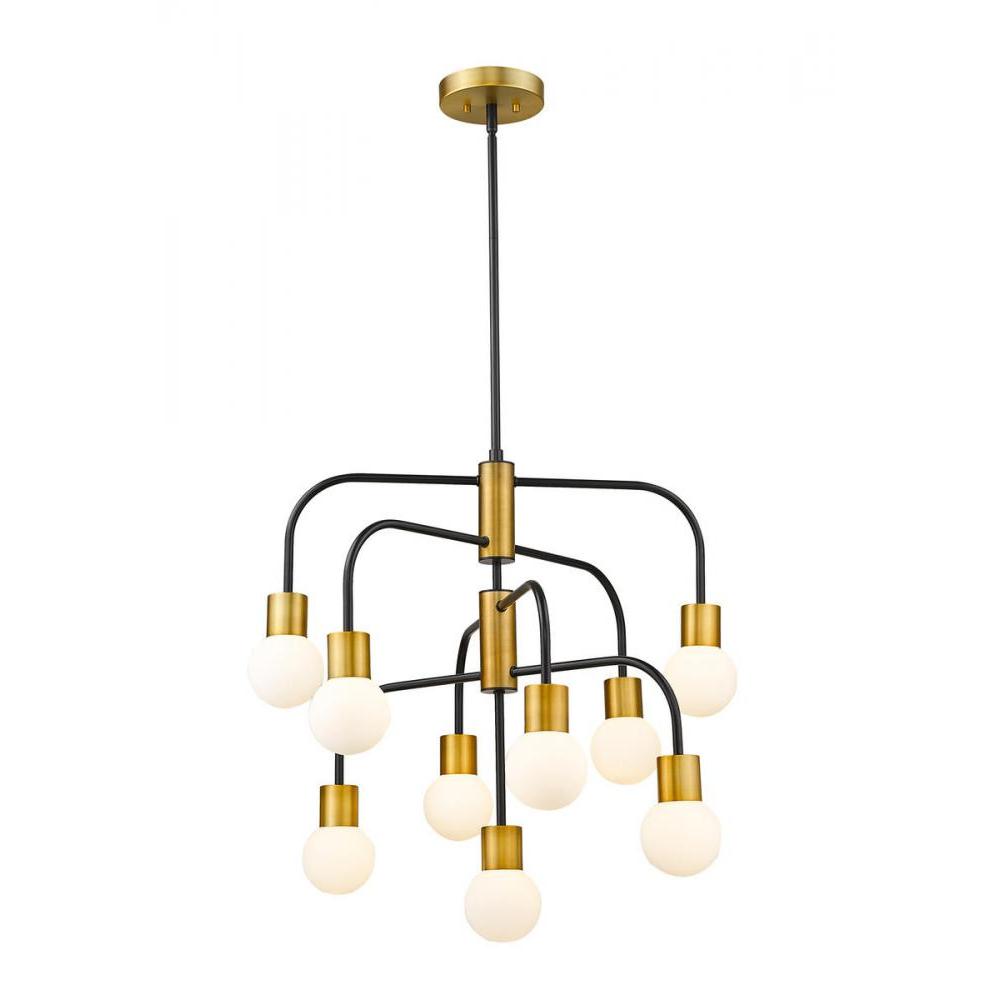 9 Light Chandelier-White Opal