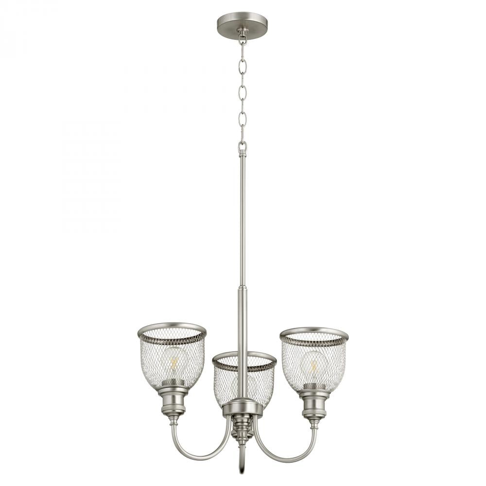 Quorum Lighting OMNI 6212-3-65 Chandelier Industrial - Satin Nickel