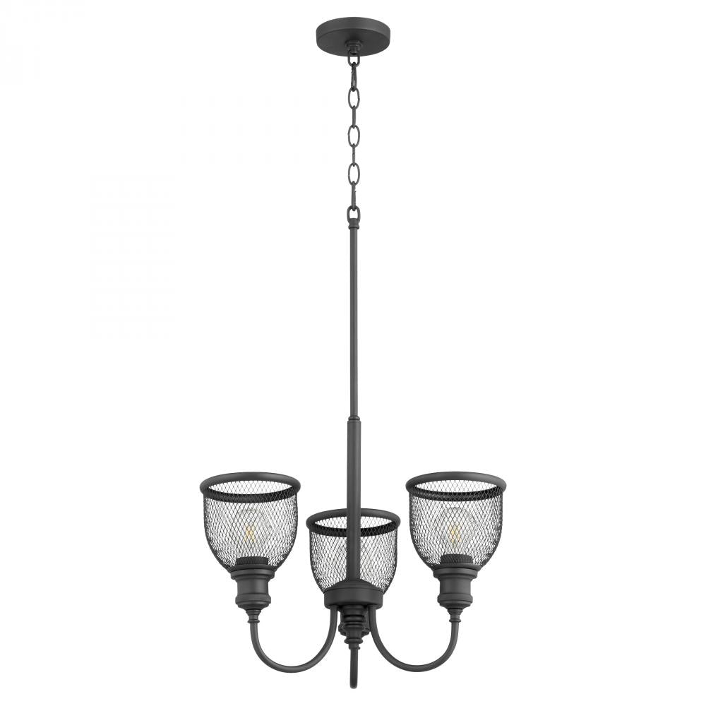 Quorum Lighting OMNI 6212-3-69 Chandelier Industrial - Textured Black