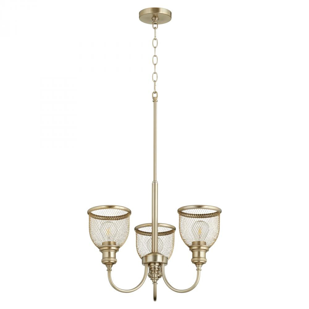 Quorum Lighting OMNI 6212-3-80 Chandelier Industrial - Aged Brass