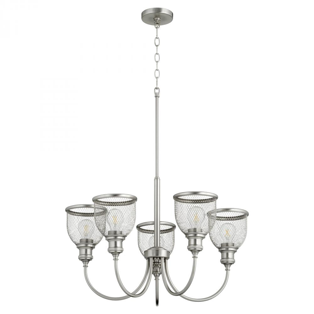 Quorum Lighting OMNI 6212-5-65 Chandelier Industrial - Satin Nickel