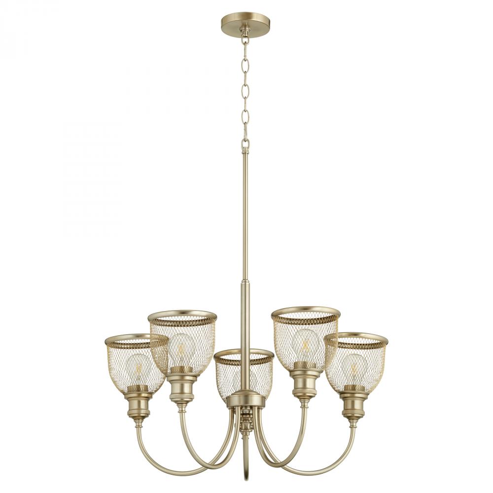 Quorum Lighting OMNI 6212-5-80 Chandelier Industrial - Aged Brass