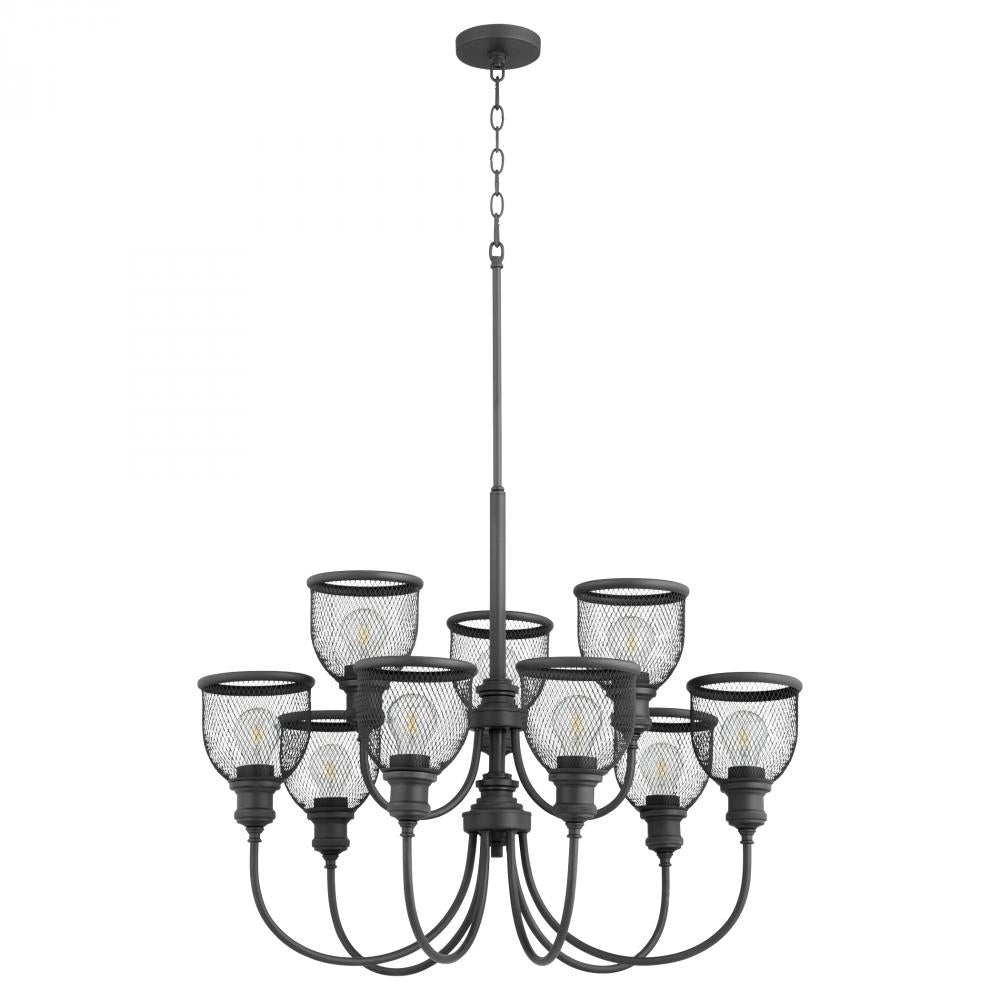 Quorum Lighting OMNI 6212-9-69 Chandelier Industrial - Textured Black