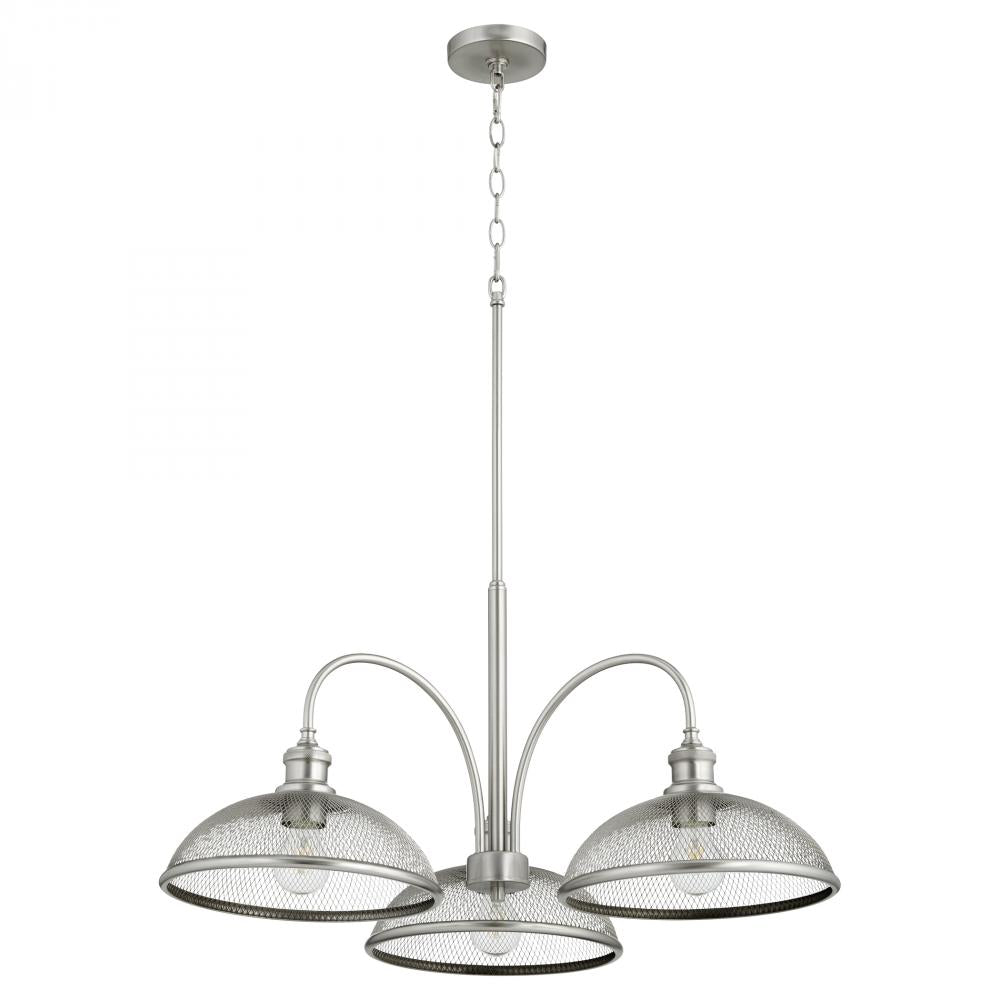 Quorum Lighting OMNI 6312-3-65 Chandelier Industrial - Satin Nickel