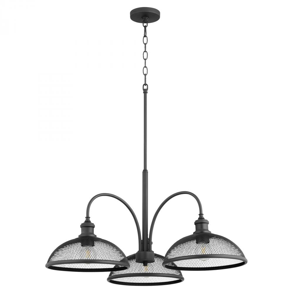 Quorum Lighting OMNI 6312-3-69 Chandelier Industrial - Textured Black