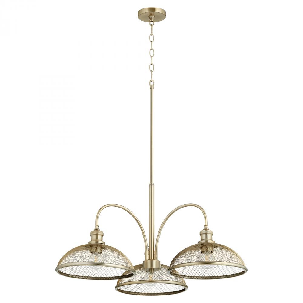 Quorum Lighting OMNI 6312-3-80 Chandelier Industrial - Aged Brass