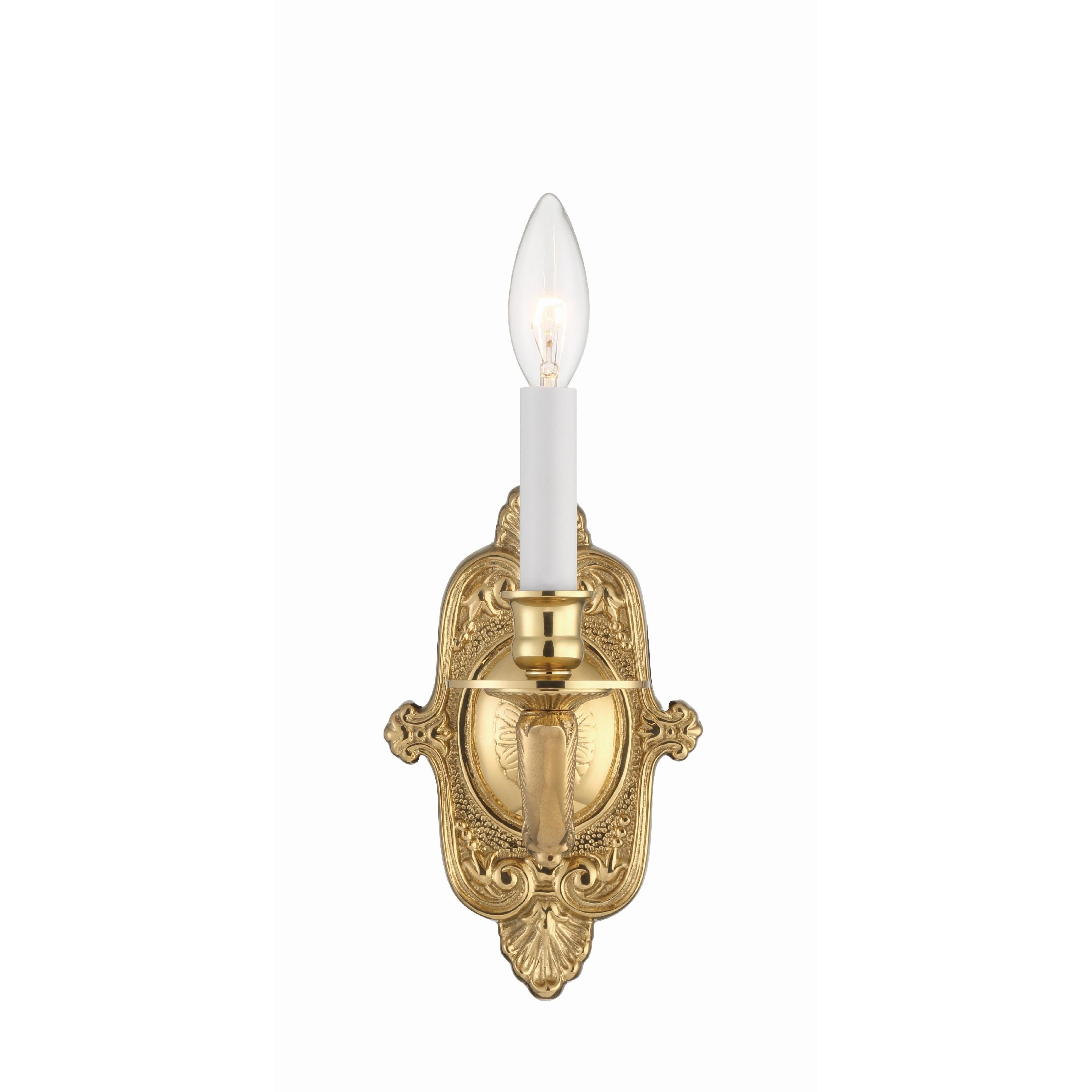 Crystorama Marlowe 641-PB – 5 Inch – 1 Light – Sconce – Polished Brass – Damp Rated