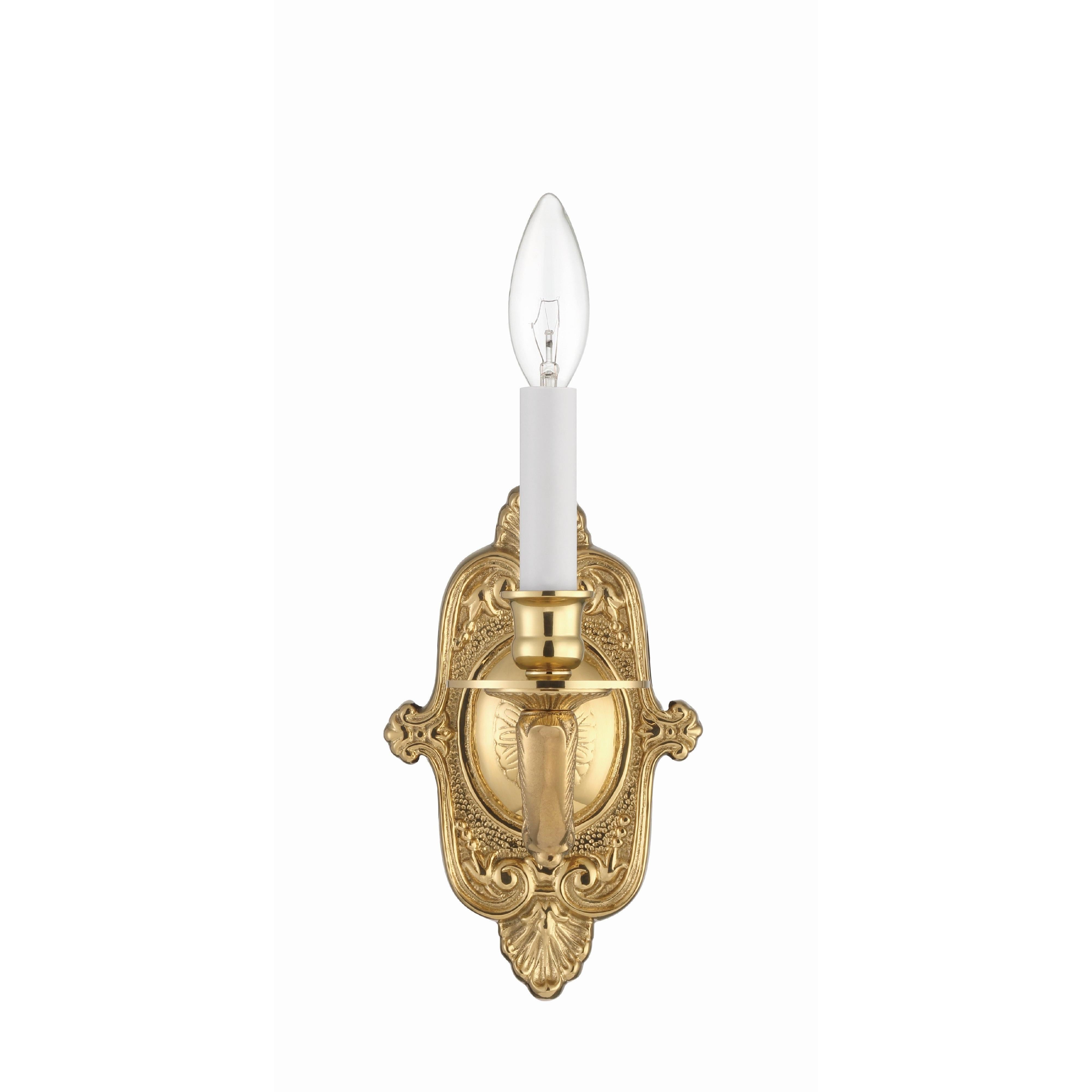 Crystorama Marlowe 641-PB – 5 Inch – 1 Light – Sconce – Polished Brass – Damp Rated