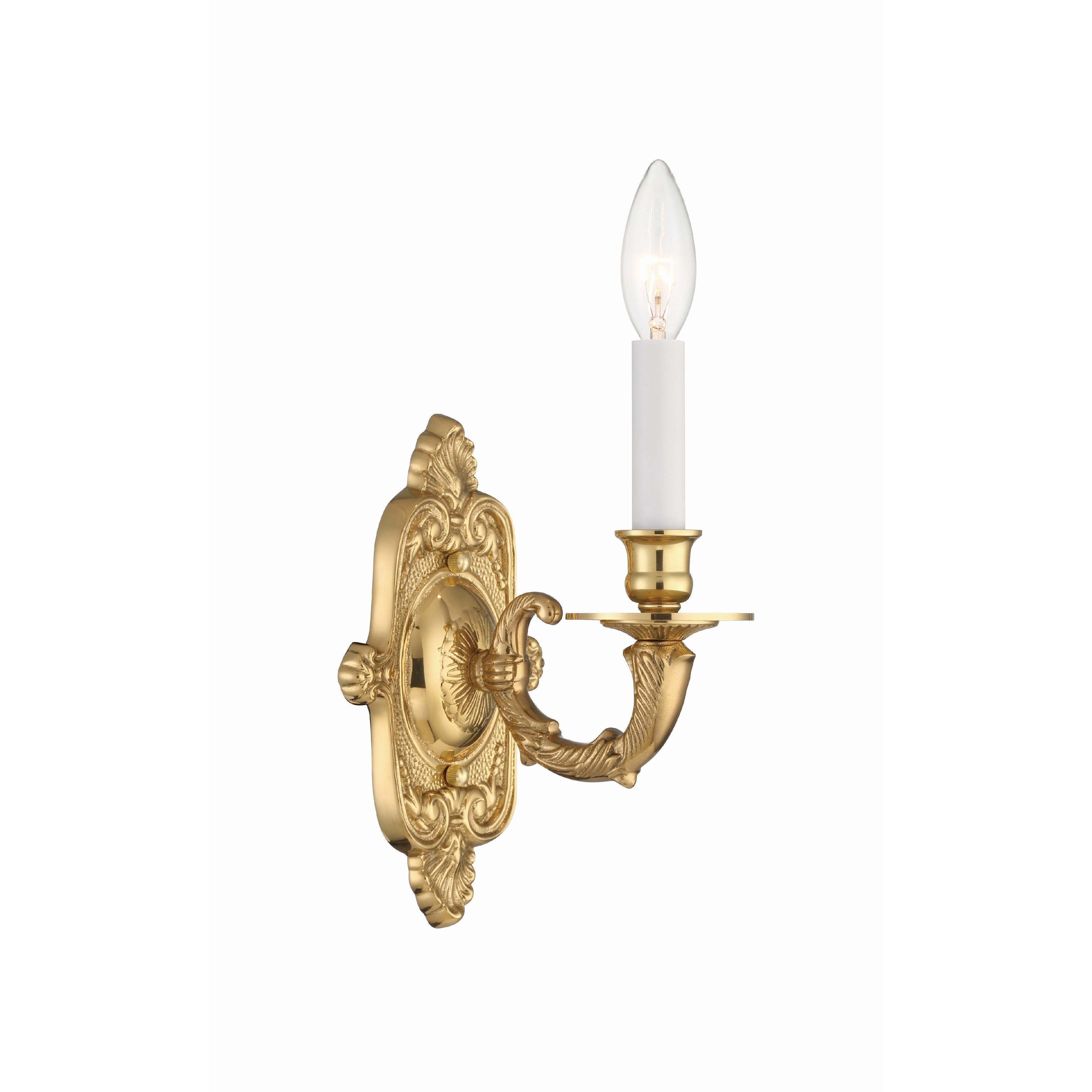 Crystorama Marlowe 641-PB – 5 Inch – 1 Light – Sconce – Polished Brass – Damp Rated